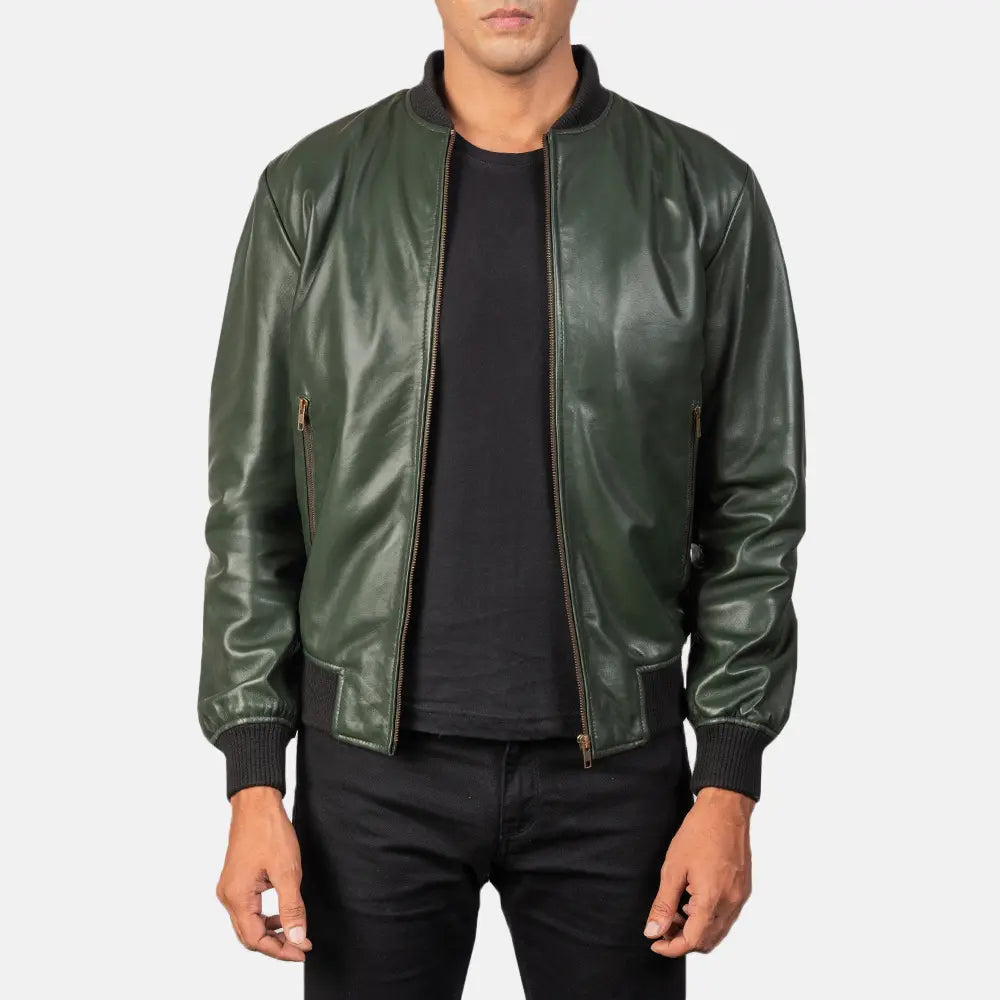 Mens Green Leather Jacket Fashion Green Leather Jacket Green